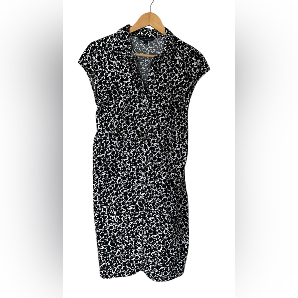 Tommy Hilfiger woman’s shift shirt dress black & white size M